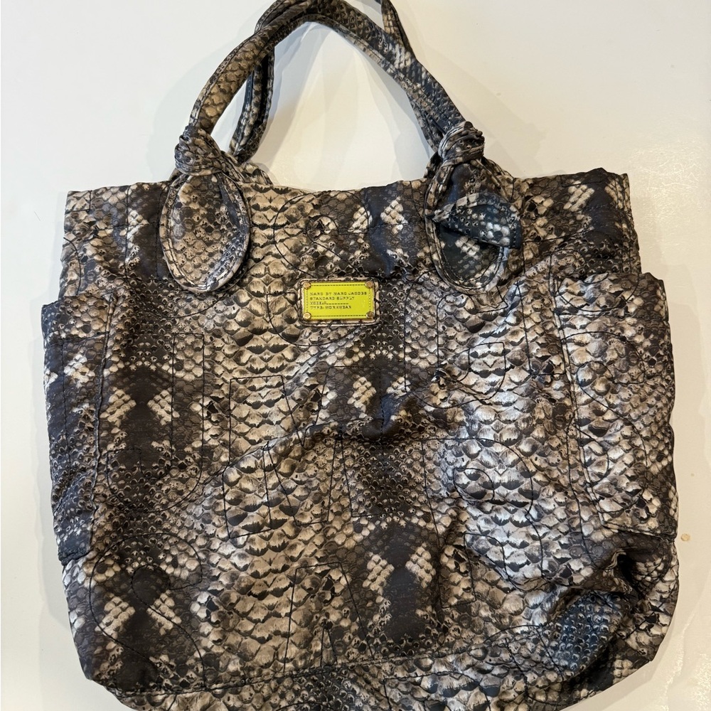 Marc Jacobs Black and Gray Snakeskin Pattern Tote